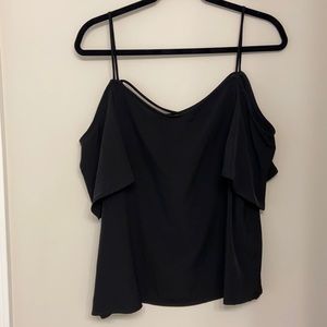 BP black short sleeve cold shoulder top